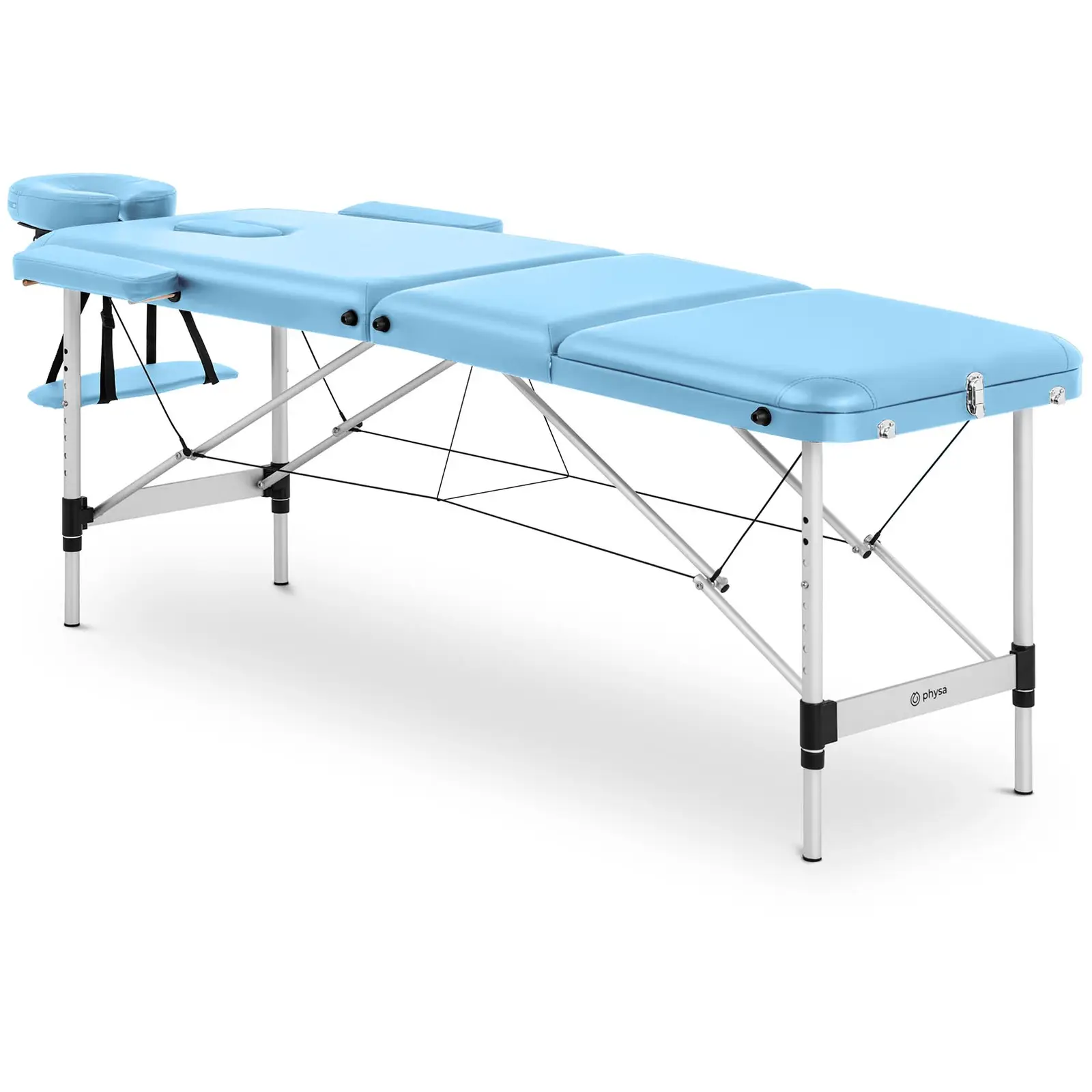 Table de massage pliante - 185 x 60 x 60-81 cm - 180 kg - Turquoise - 0