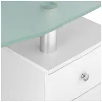 Műkörmös és manikűrös asztal - 1200 x 515 x 810 mm - matt fehér - 8 görgő