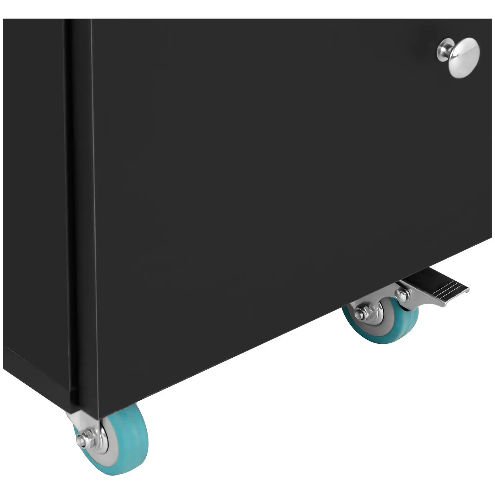 Table de manucure - 1 200 x 515 x 810 mm - Blanc/noir - Sur 8 roulettes (Poids: 44 kg)
