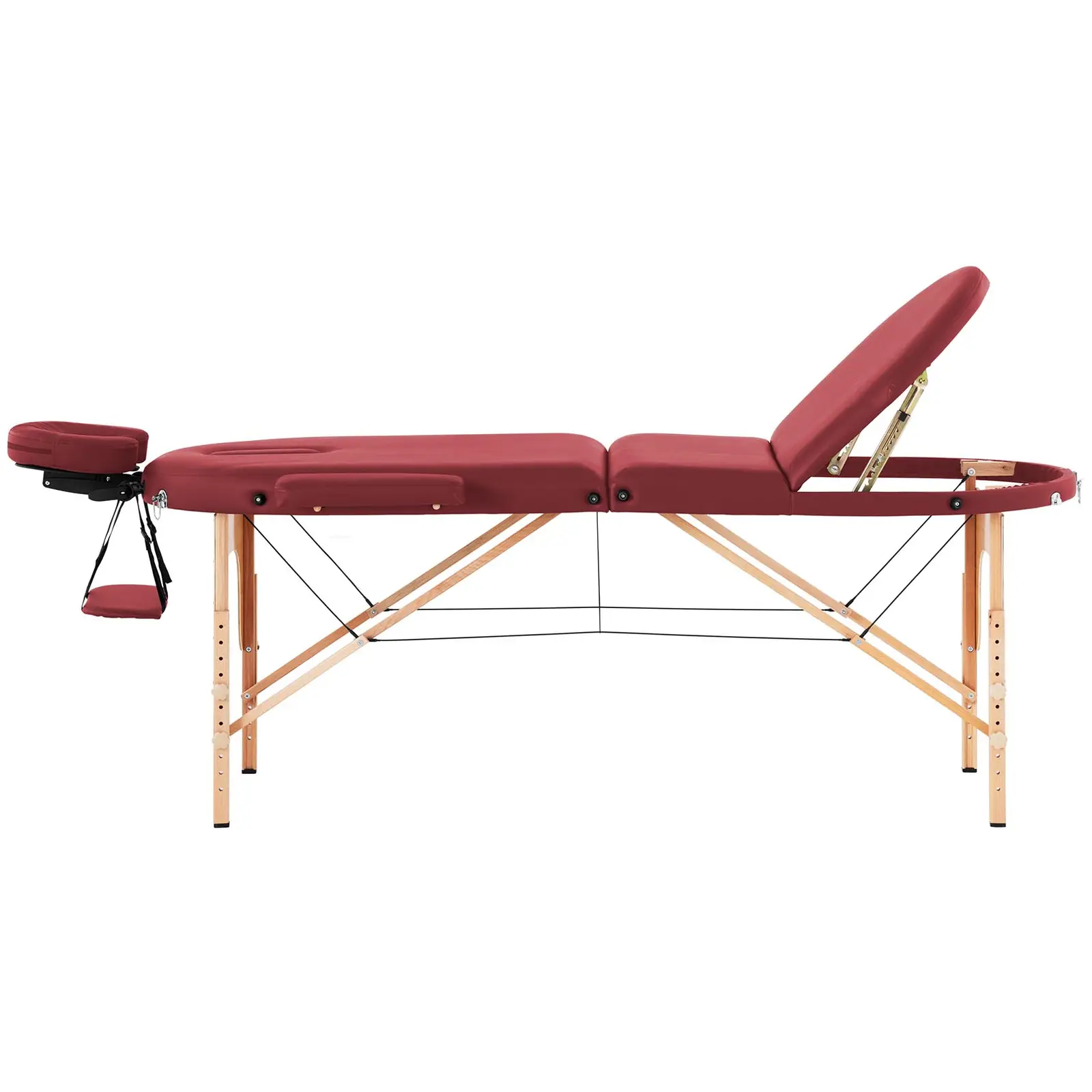 Cama de massagem - 185-211 x 70-88 x 63-85  cm - 227 kg - Vermelho