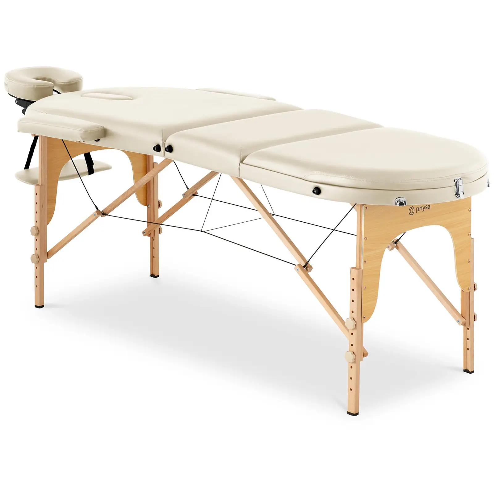 Massagebriks sammenklappelig - 3 afsnit - 185 x 70 x 62 - 86 cm - 220 kg - beige