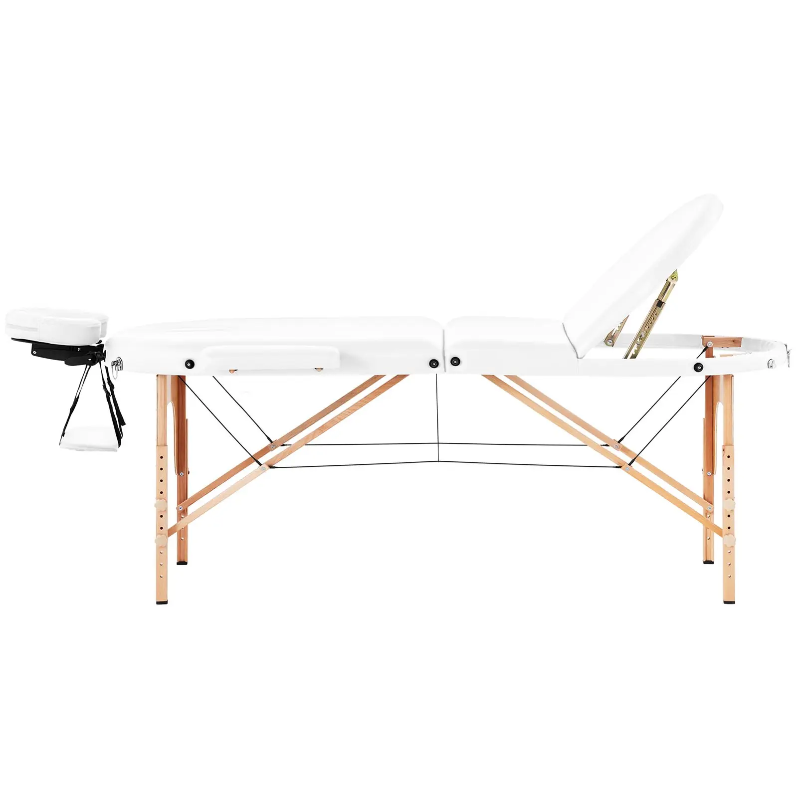 Składany stół do masażu - 185-211 x 70-88 x 63-85 cm - 227 kg - biały