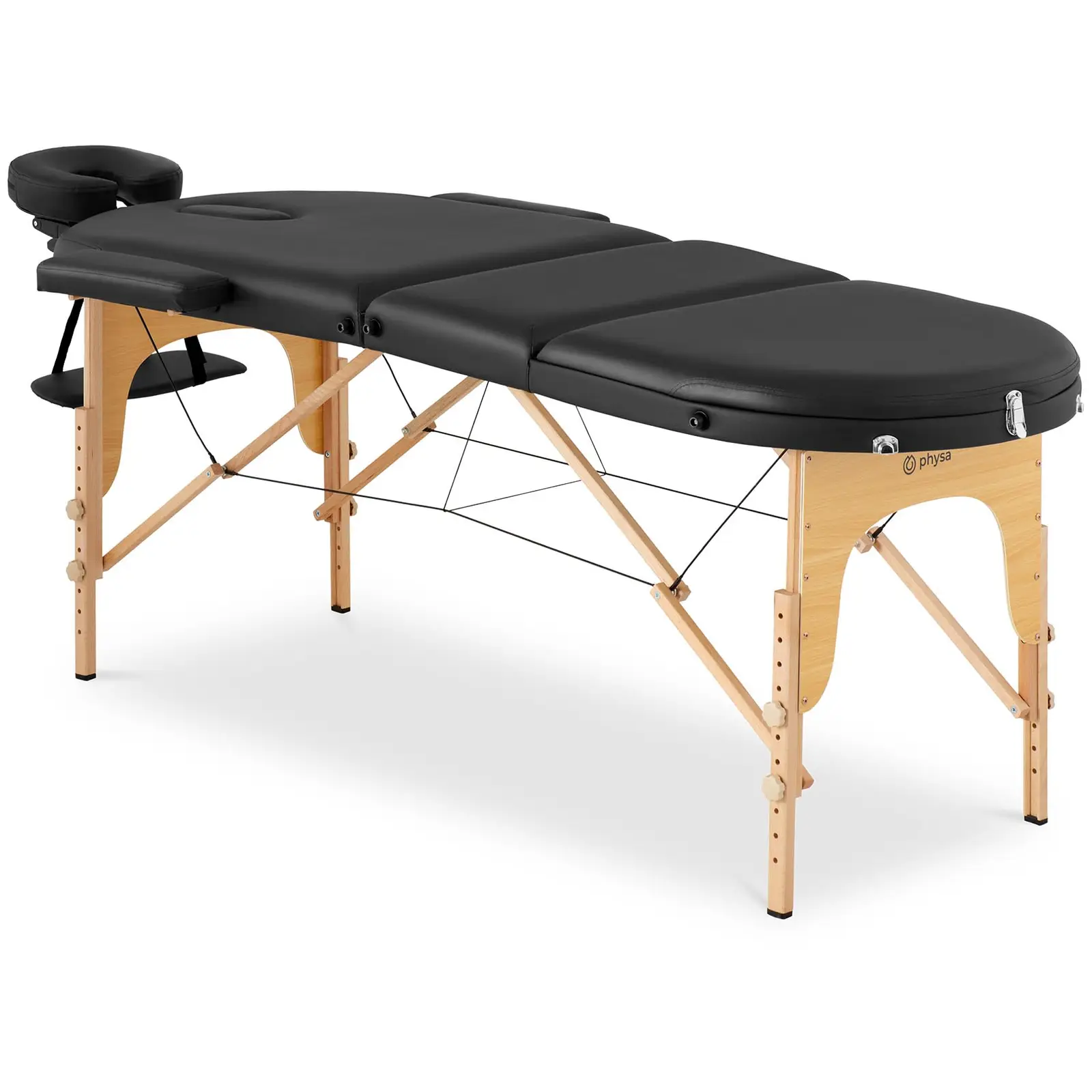 Hopfällbar massagebänk - 185-211 x 70-88 x 63-85 cm - 227 kg - Svart