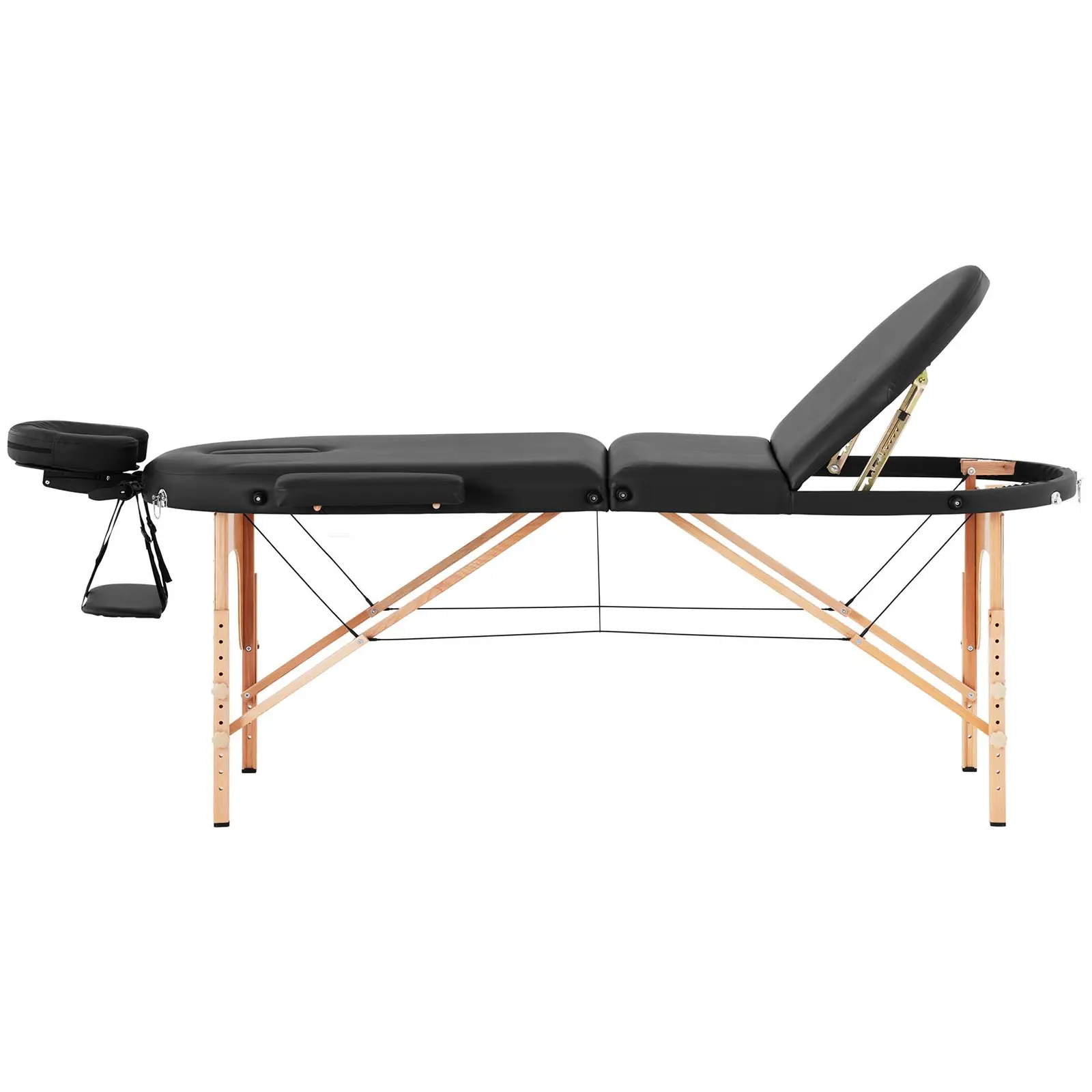 Folding Massage Table - 185-211 x 70-88 x 63-85 cm - 227 kg - Black