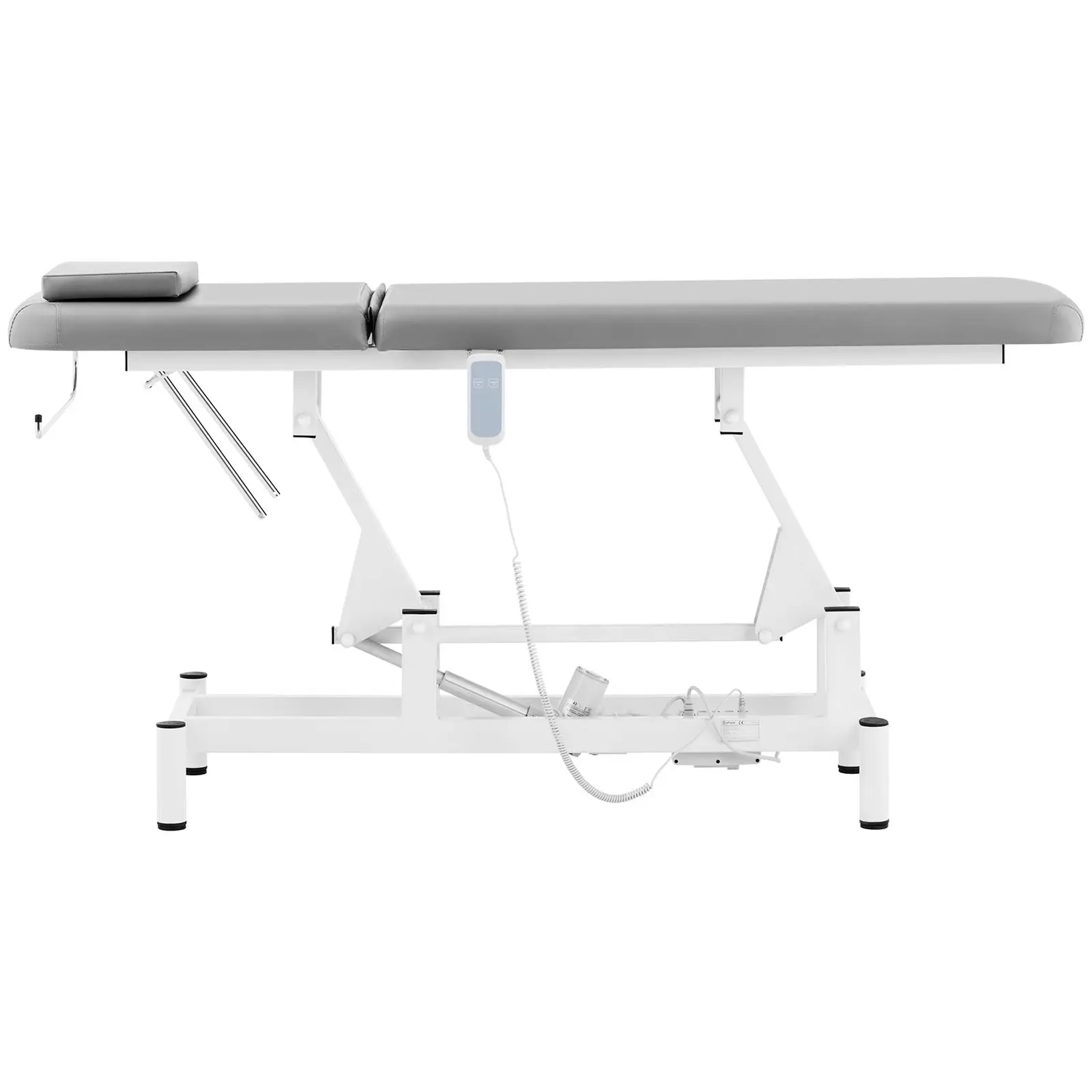 Elektrické masážní lehátko - 1 motor - 100 W - 185 x 63 x 47–90 cm - 150 kg - bílá/šedá (Maximální zatížení: 150 kg)