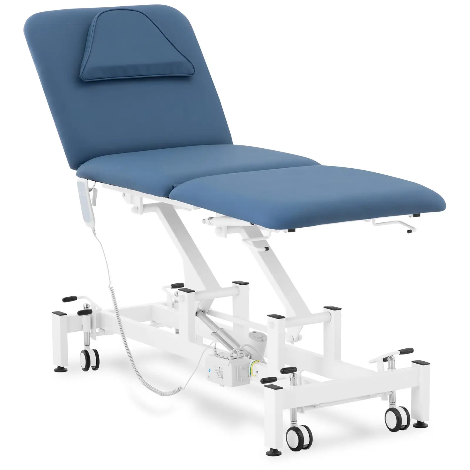 Massagebriks - elektrisk - 1 motor - 100 W - 185 x 63 x 47 - 90 cm - 150 kg - blå, hvid