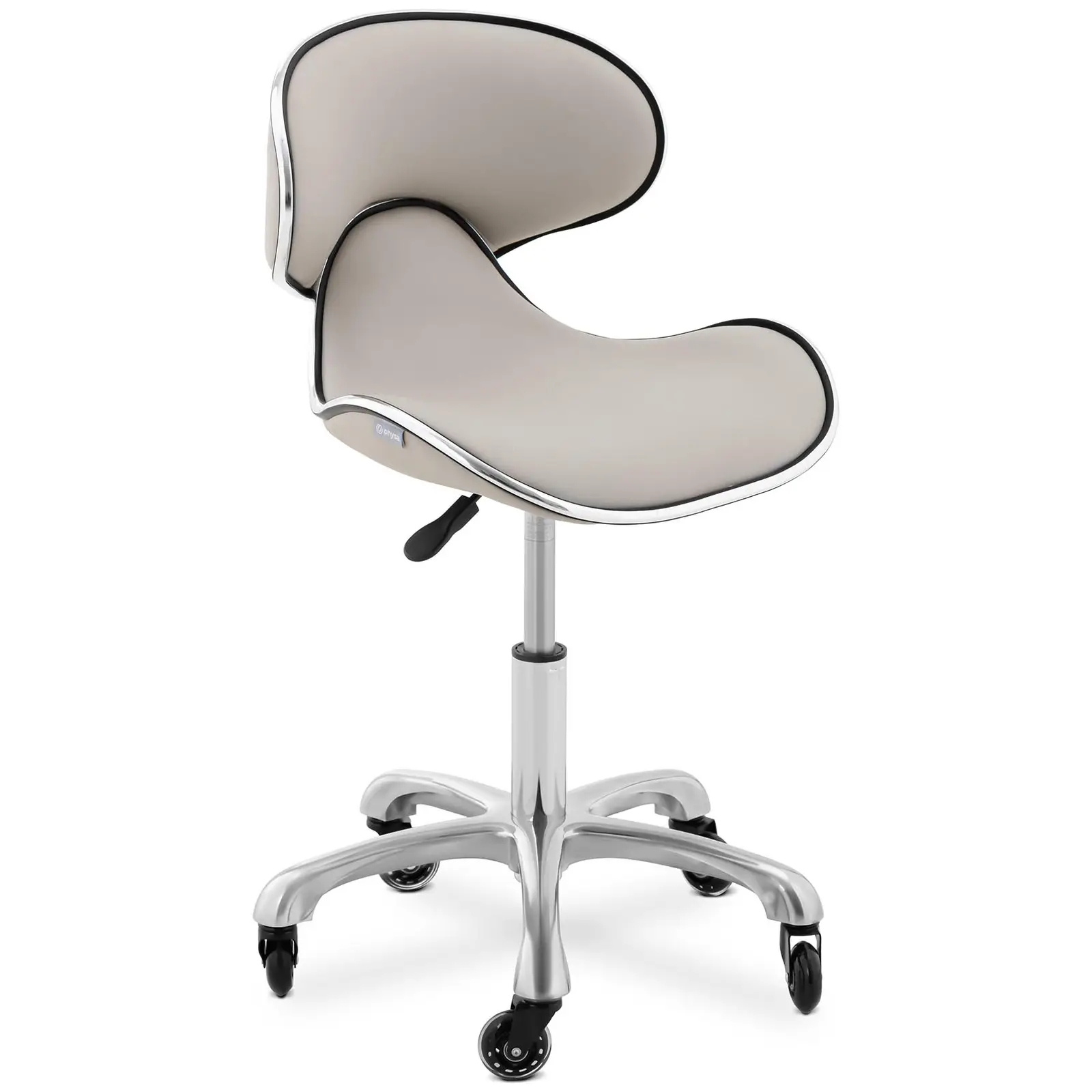 Tabouret de bureau avec dossier - 470 - 590 mm - 125 kg - Gris