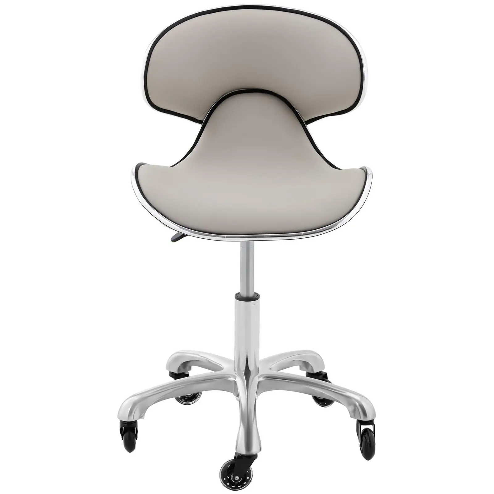 Tabouret de bureau avec dossier - 470 - 590 mm - 125 kg - Gris (Charge max.: 150 kg)