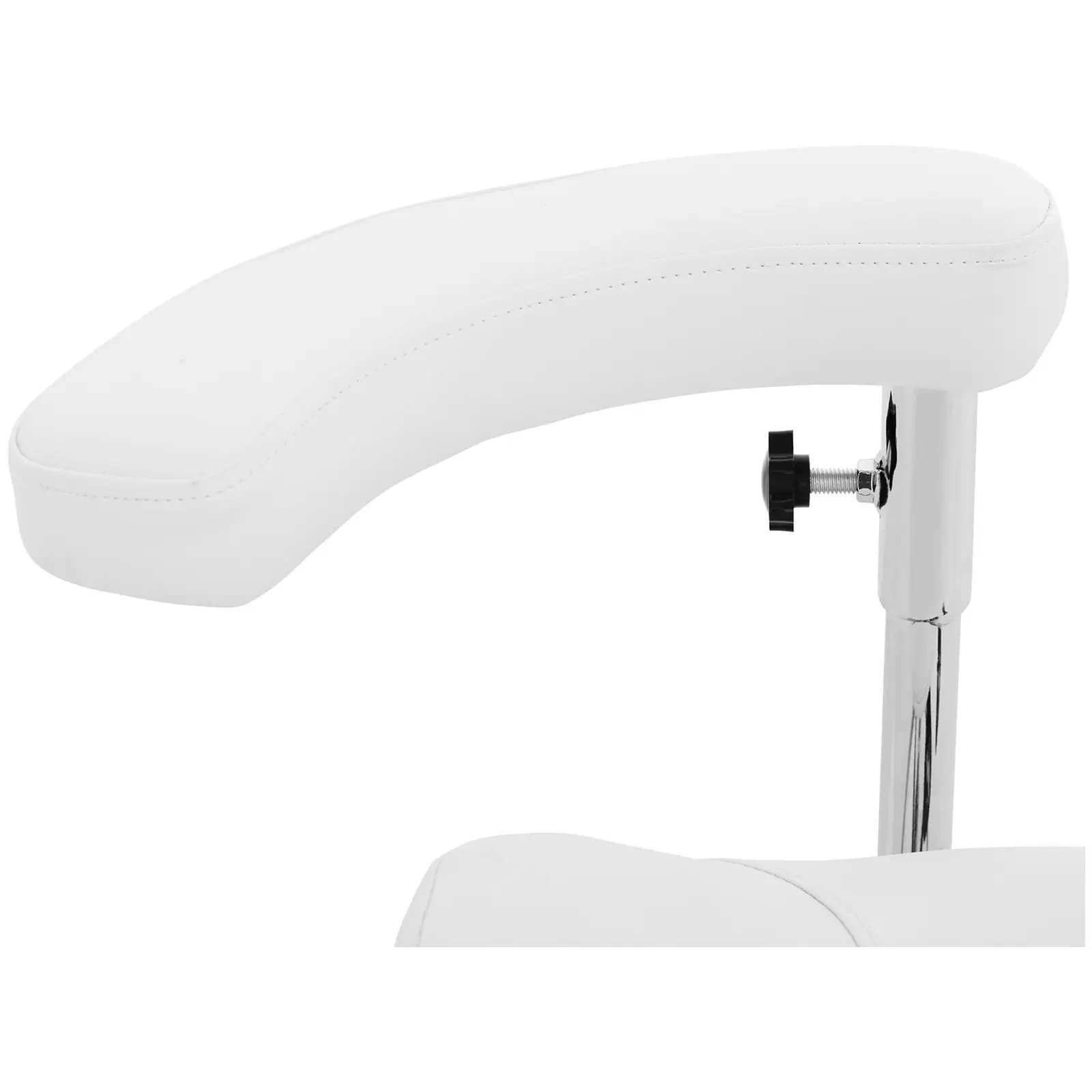 Taburete de estética con un reposabrazos - 51 - 61 cm - 150 kg - Blanco