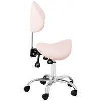 Zadel stoel - In hoogte verstelbare rugleuning en zitting - 55-69 cm - 150 kg - Roze, Zilver