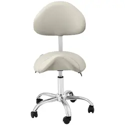 Sedlasti stol - nastavljiva višina naslona in sedeža - 55 - 69 cm - 150 kg - siv, srebrna