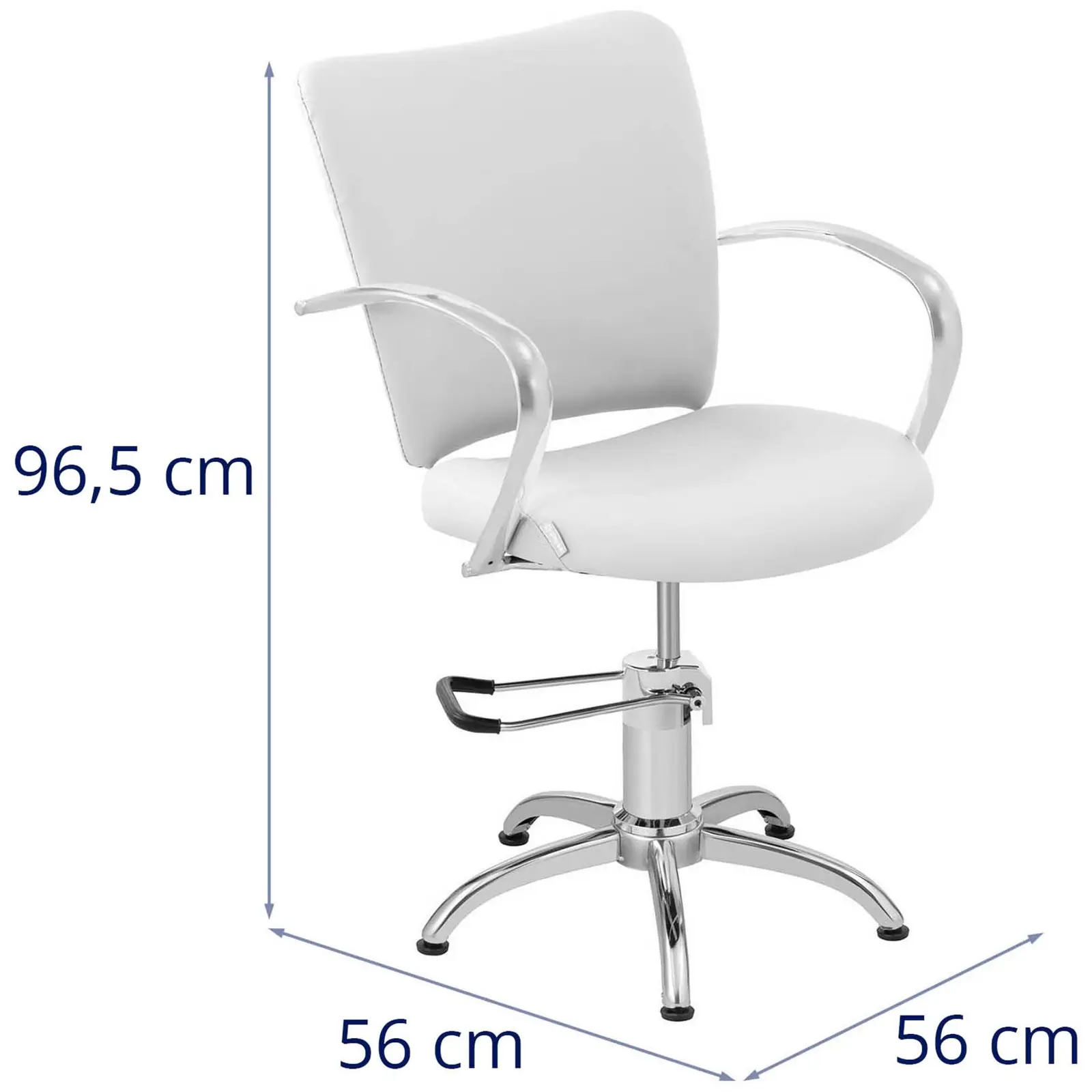 Cadeira de cabeleireiro - 870-960 mm - 125 kg - Cinza