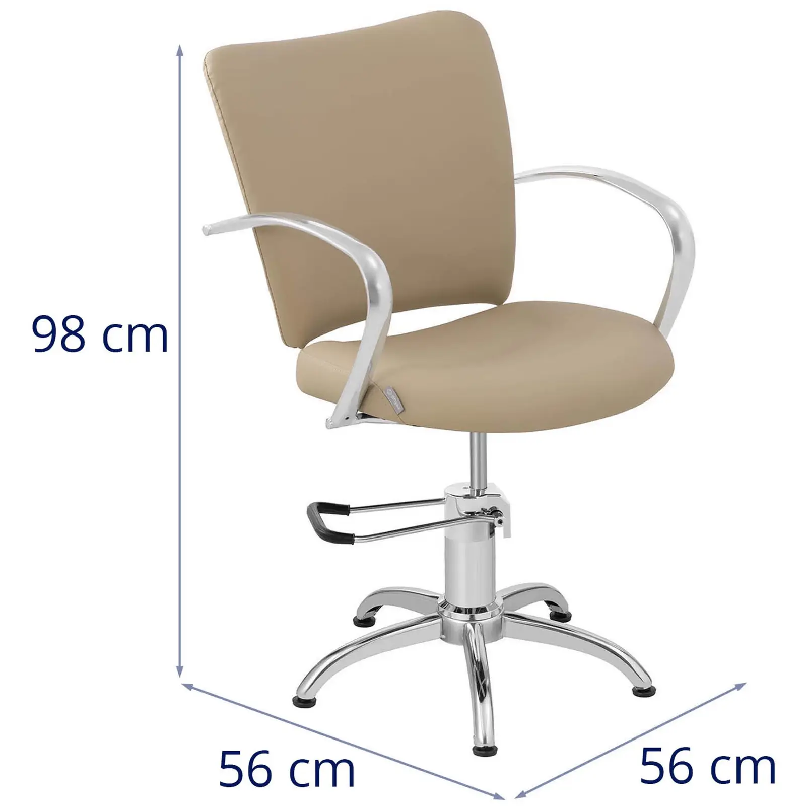 Cadeira de cabeleireiro - 870-960 mm - 125 kg - Bege