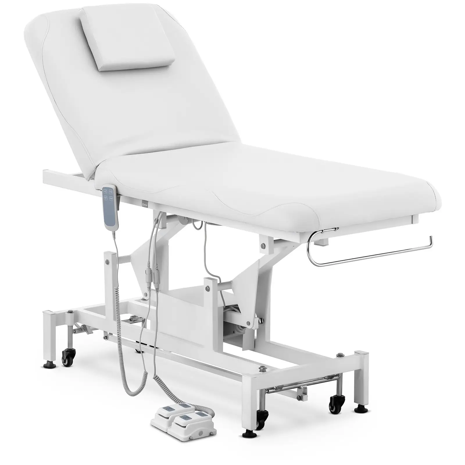 Elektrické masážní lehátko - 2 motory - 150 W - 187 x 70 x 68–90 cm - 200 kg - bílá
