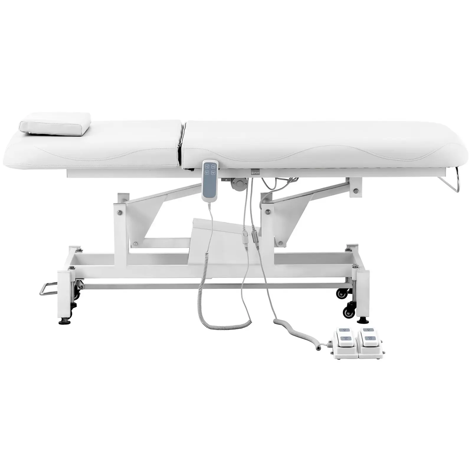 Elektrické masážní lehátko - 2 motory - 150 W - 187 x 70 x 68–90 cm - 200 kg - bílá (Maximální výška: 90 cm)