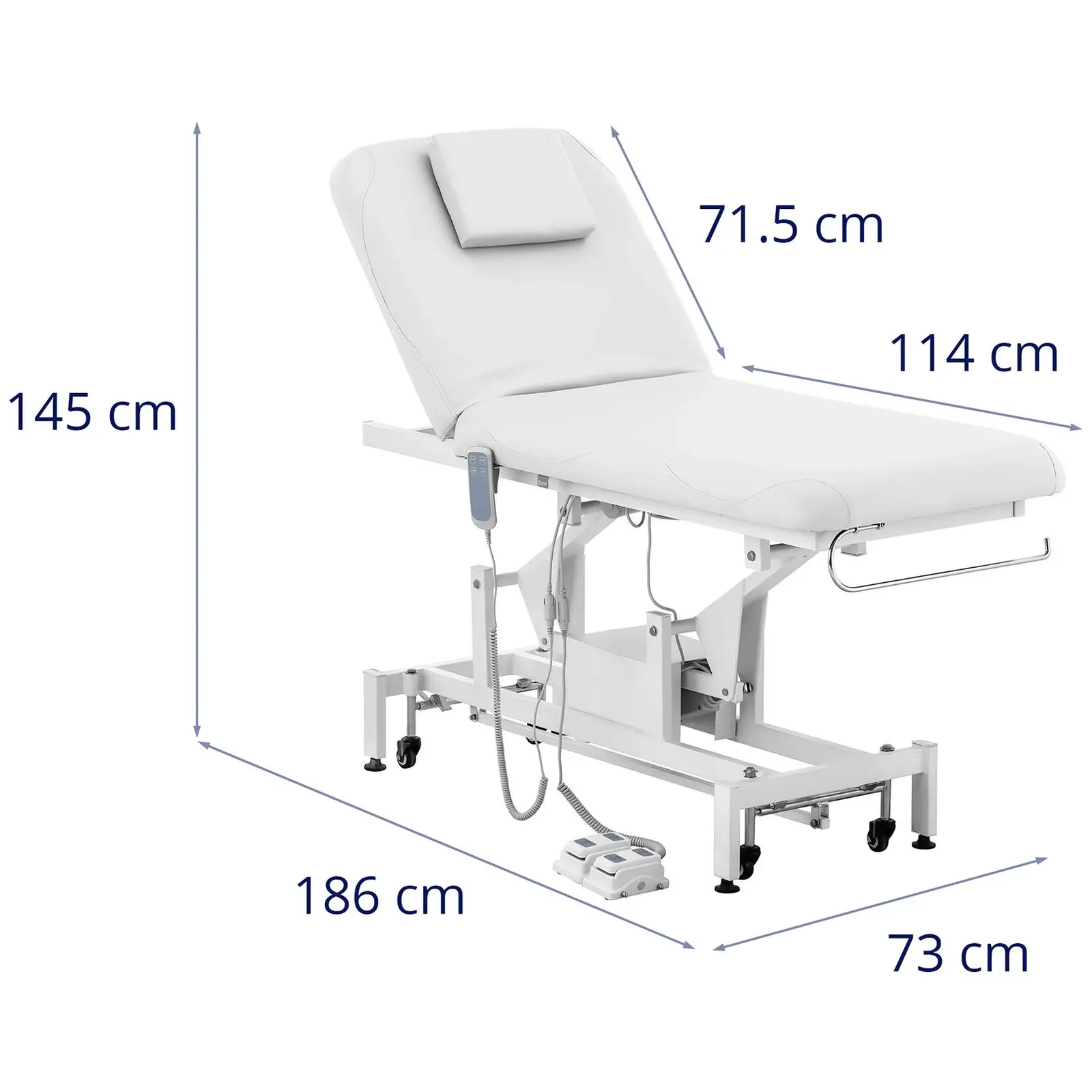Table de massage - électrique - 2 moteurs - 200 kg - Blanc