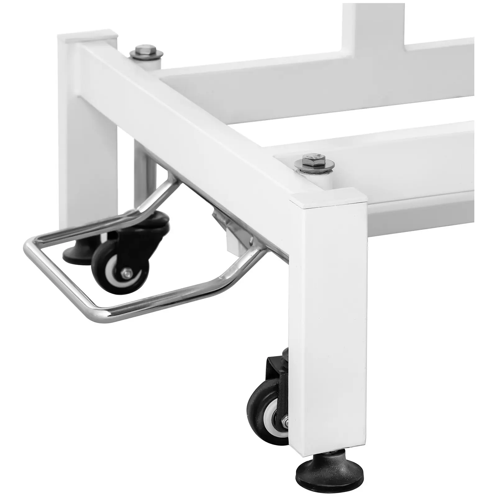 Elektrické masážní lehátko - 2 motory - 200 W - 187 x 70 x 68–90 cm - 200 kg - bílá/tmavě béžová (Kolečka: Ano)