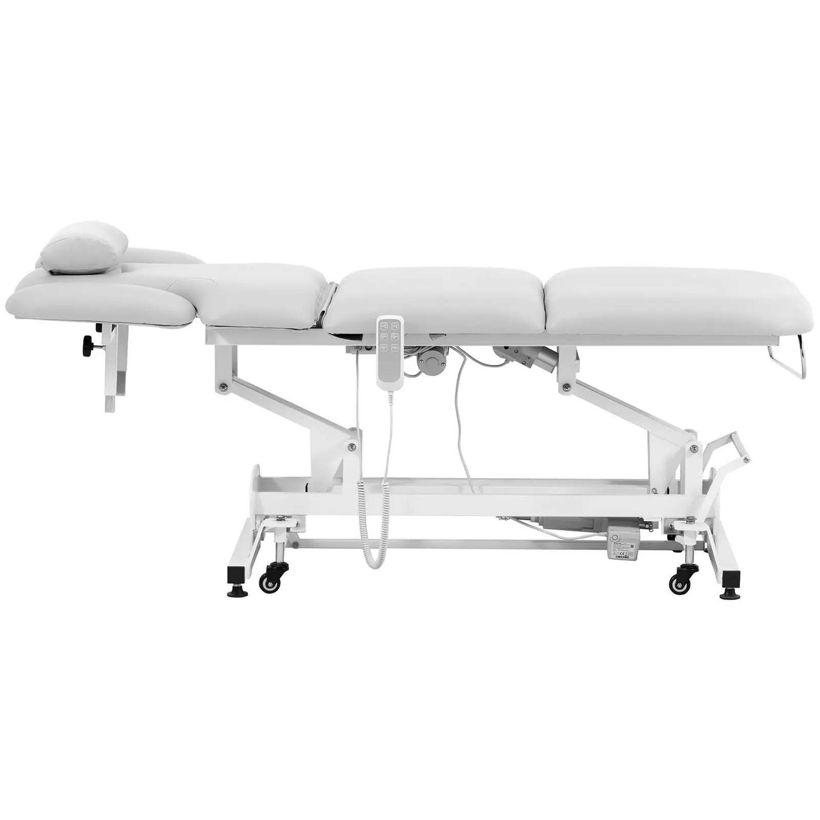 Elektrické masážní lehátko - 3 motory - 300 W - 185 x 67 x 62–84 cm - 200 kg - bílé (Minimální výška: 62 cm)
