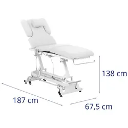 Table de massage électrique - 3 moteurs - 250 kg - Blanc