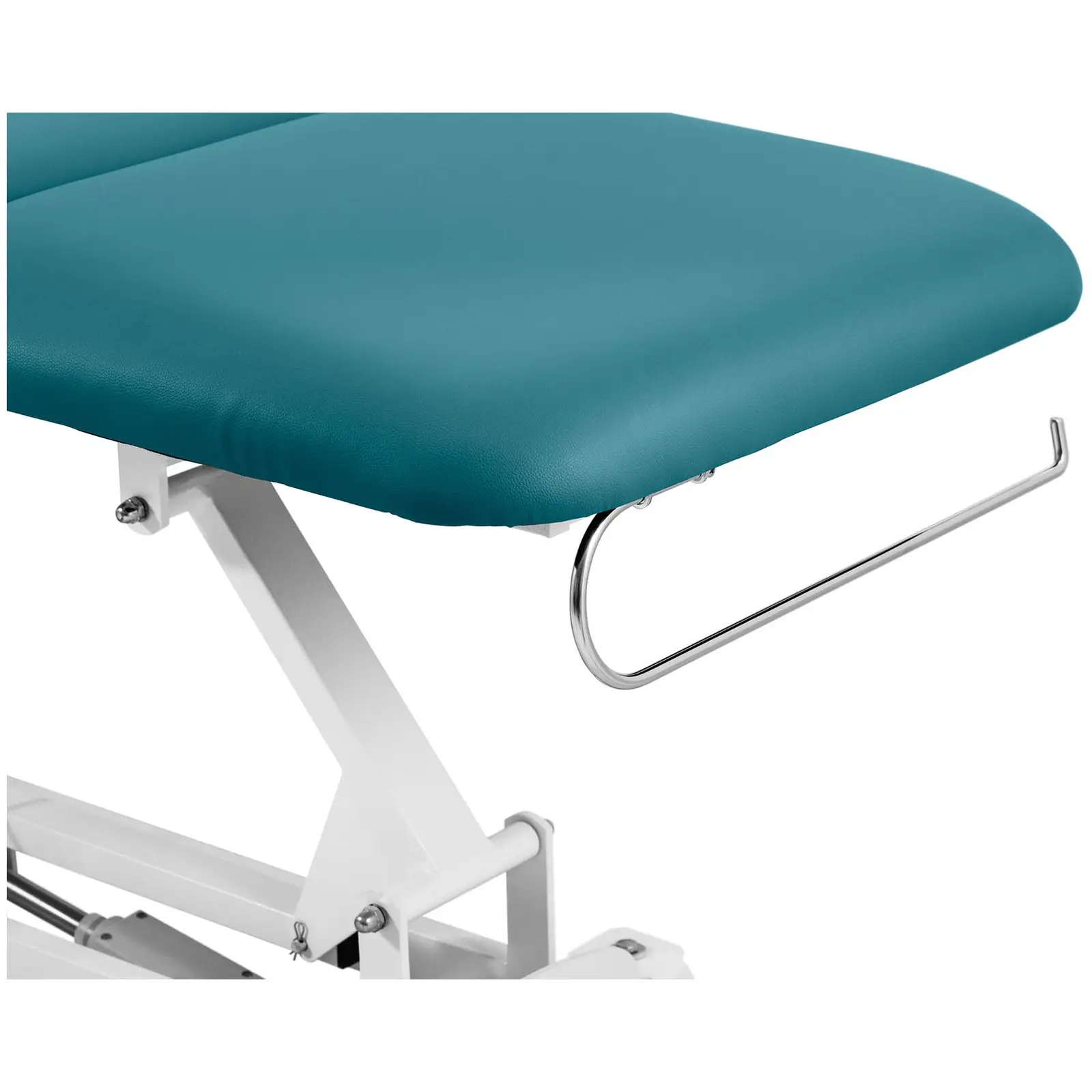 Elektrické masážní lehátko - 3 motory - 300 W - 185 x 67 x 62–84 cm - 200 kg - bílé/tyrkysové (Maximální zatížení: 200 kg)