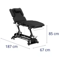Electric Massage Table - 3 motors - 250 kg - black