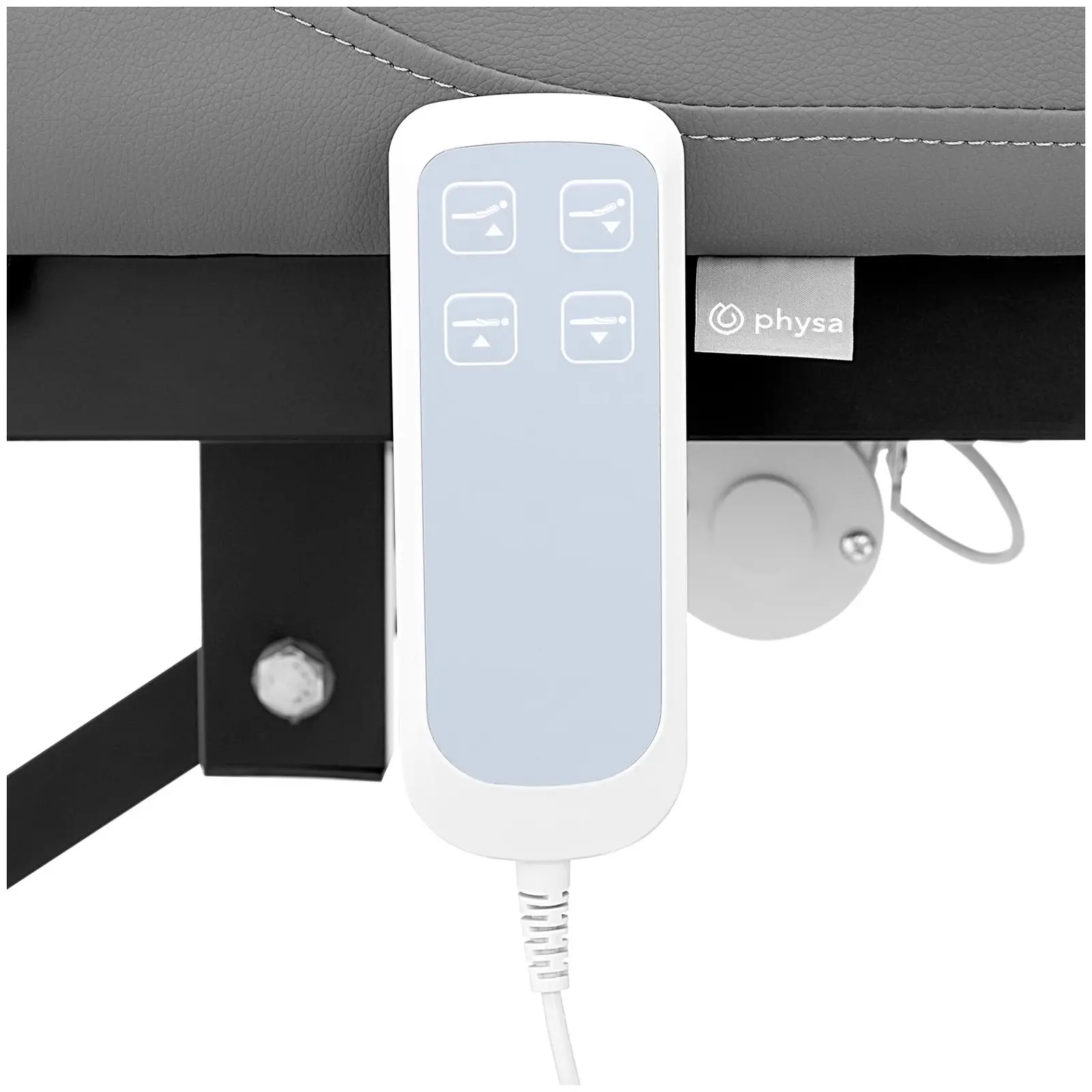 Physa PHYSA LYON GRAY_PH Massage Table 2 Motors 200 Kg Black/Grey Massage Couch Massage Therapy Table (Synthetic Leather, Powder-coated Steel, Height 680-900 Mm