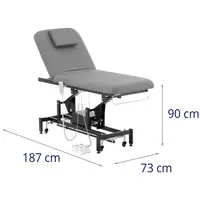 Electric Massage Table - 2 motors - 200 kg - black/grey