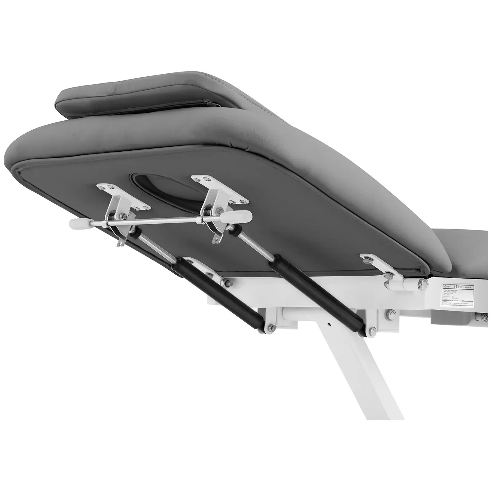 Elektrické masážní lehátko - 1 motor - 100 W - 207 x 68 x 53–92 cm - 200 kg - bílé/šedé (Délka postele: 207 cm)