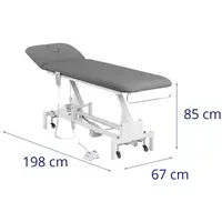 Masažna miza - 1 motor - 200 kg - sivo/belo