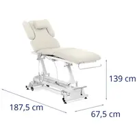 Table de massage électrique - 3 moteurs - 250 kg - Beige