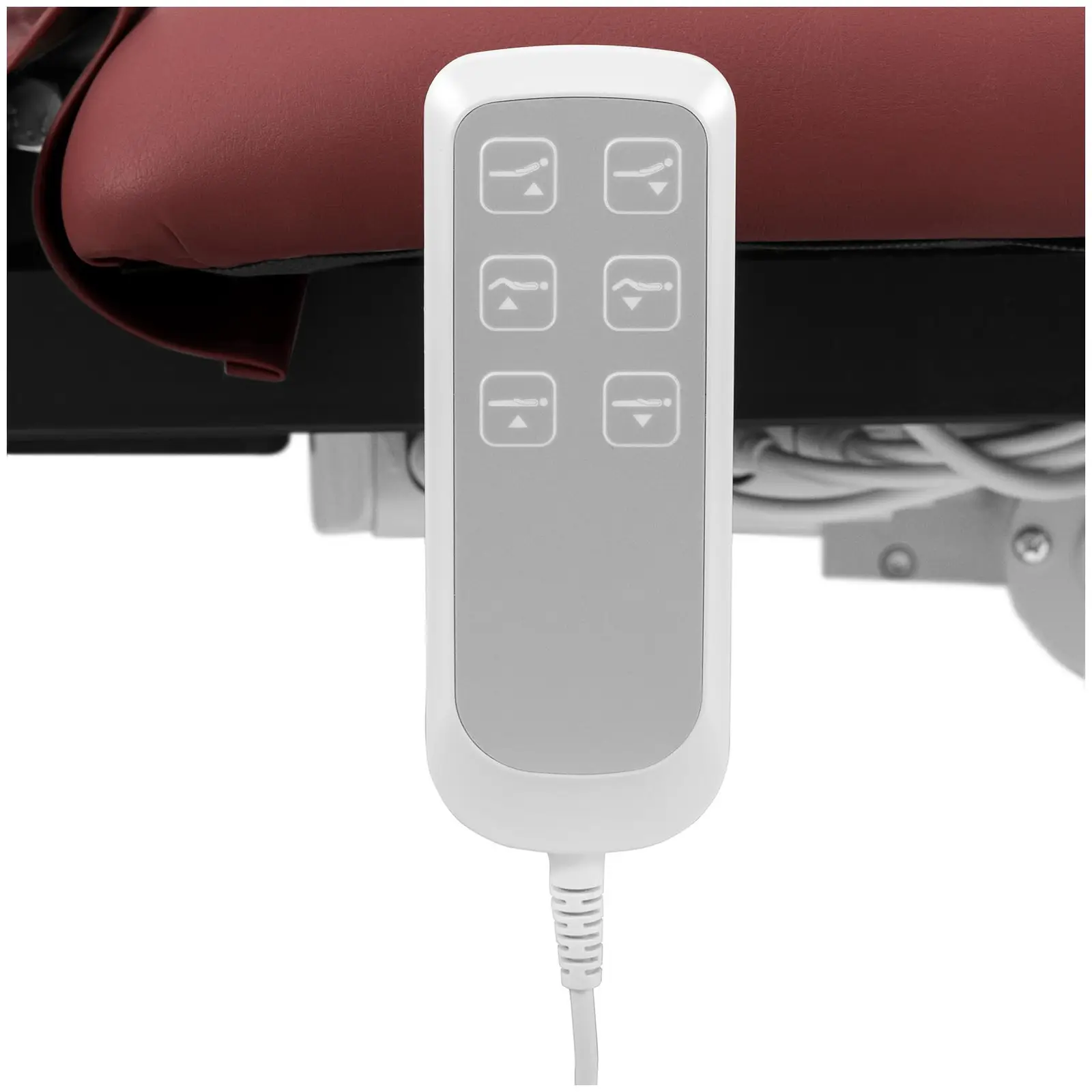 Elektrické masážní lehátko - 3 motory - 300 W - 185 x 67 x 62–84 cm - 200 kg - černá/bordeaux (Šířka postele: 67 cm)
