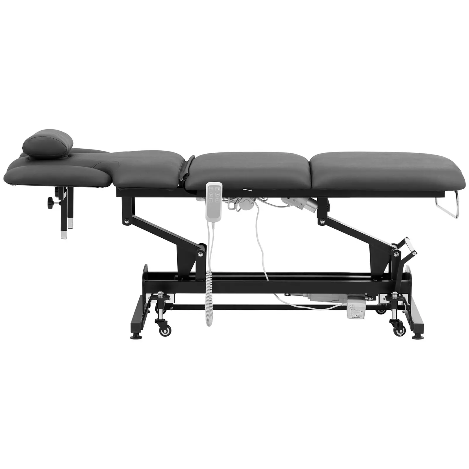 Elektrické masážní lehátko - 3 motory - 300 W - 185 x 67 x 62–84 cm - 200 kg - černá/šedá (Minimální výška: 62 cm)