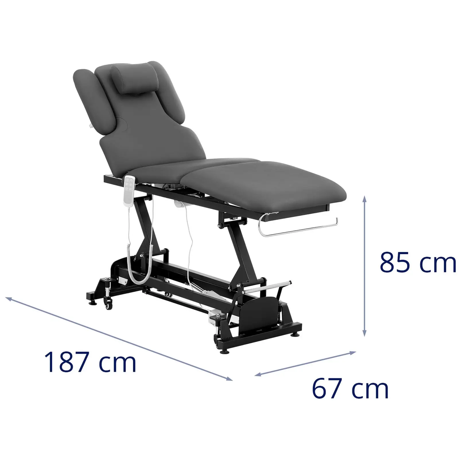 Table de massage - électrique - 250 kg - Noir, Gris