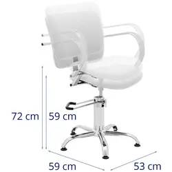 Poltrona parrucchiere - 590 - 720 mm - 150 kg - Bianco