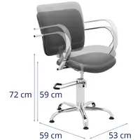 fauteuil coiffure - 590 - 720 mm - 150 kg - Gris