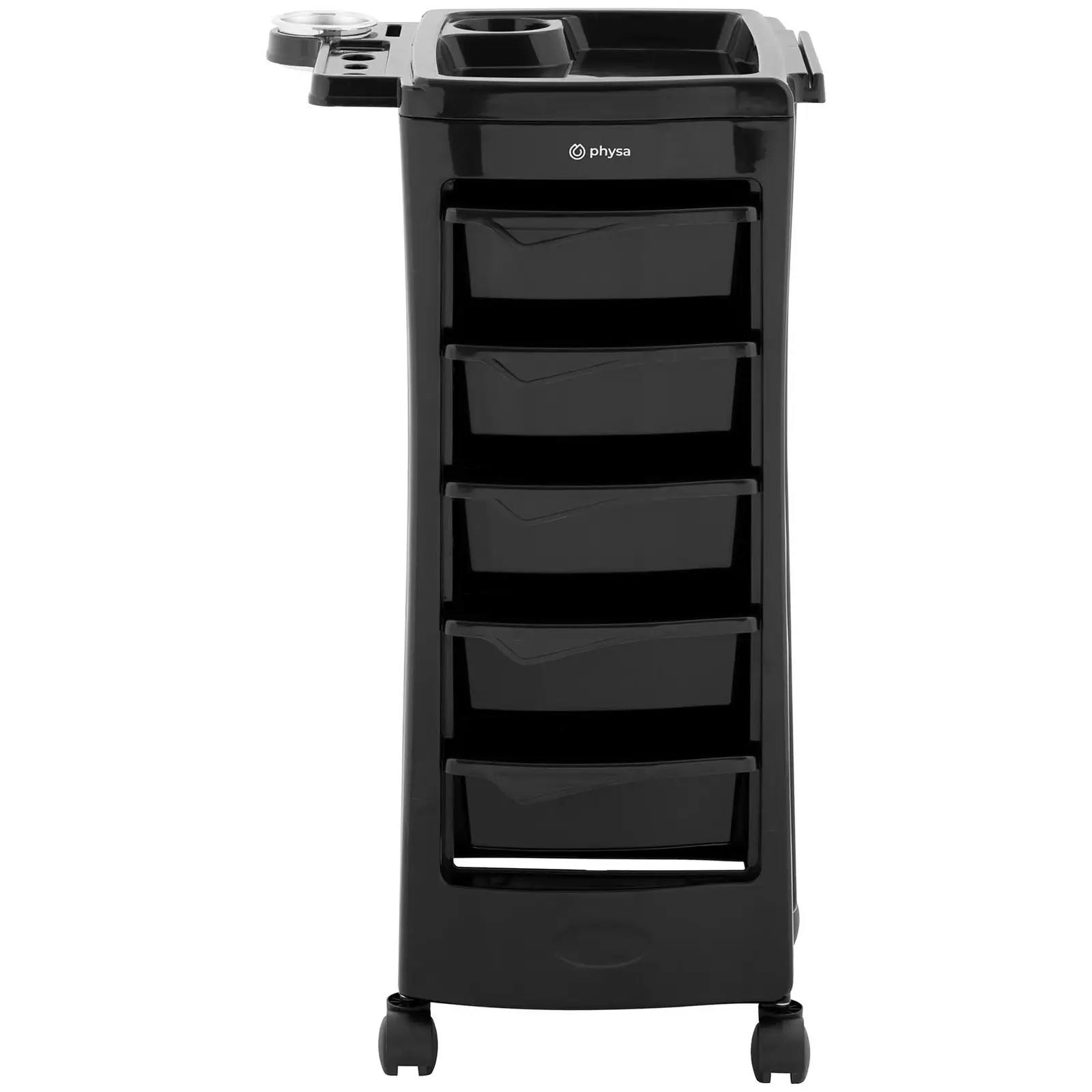 Hair Salon Trolley - 10 kg - 5 drawers - hairdryer holder - 485 x 380 mm shelf