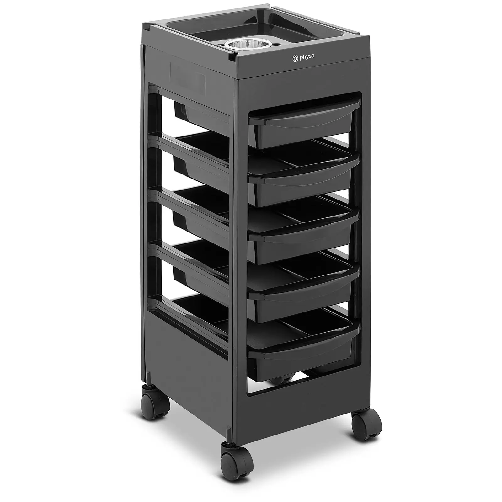 Carrello per parrucchiere - 10 kg - 5 Cassetti - 495 x 284 mm - Supporto per asciugacapelli