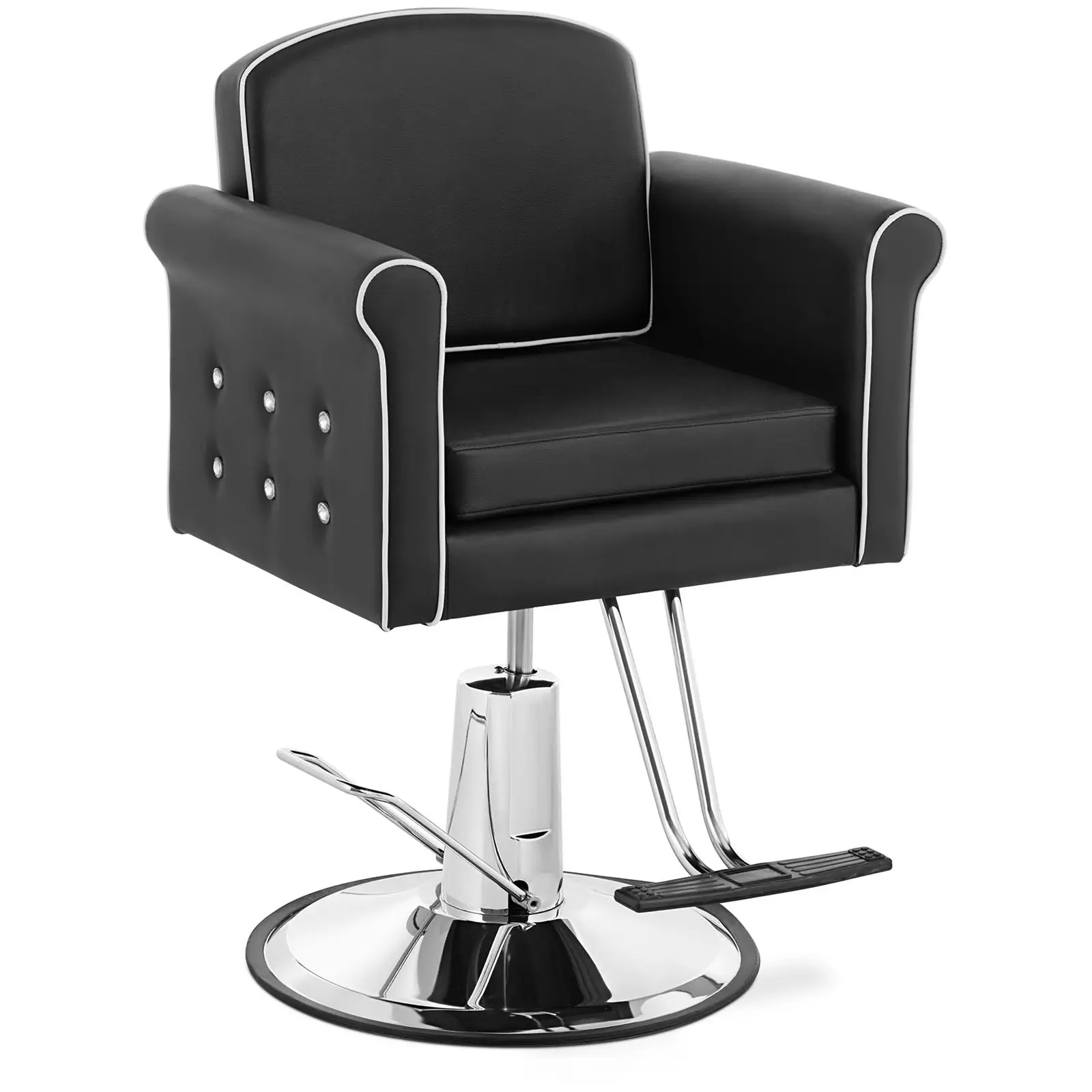 Sillón de peluquería con reposapiés - 520 - 630 mm - 150 kg - Negro