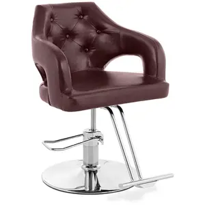 Cadeira de cabeleireiro com apoio para os pés - 470-570 mm - 150 kg - Marrom