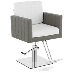 Cadeira de cabeleireiro com apoio para os pés - 570-720 mm - 150 kg - Cinza, Branco