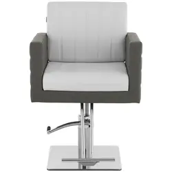 Cadeira de cabeleireiro com apoio para os pés - 570-720 mm - 150 kg - Cinza, Branco