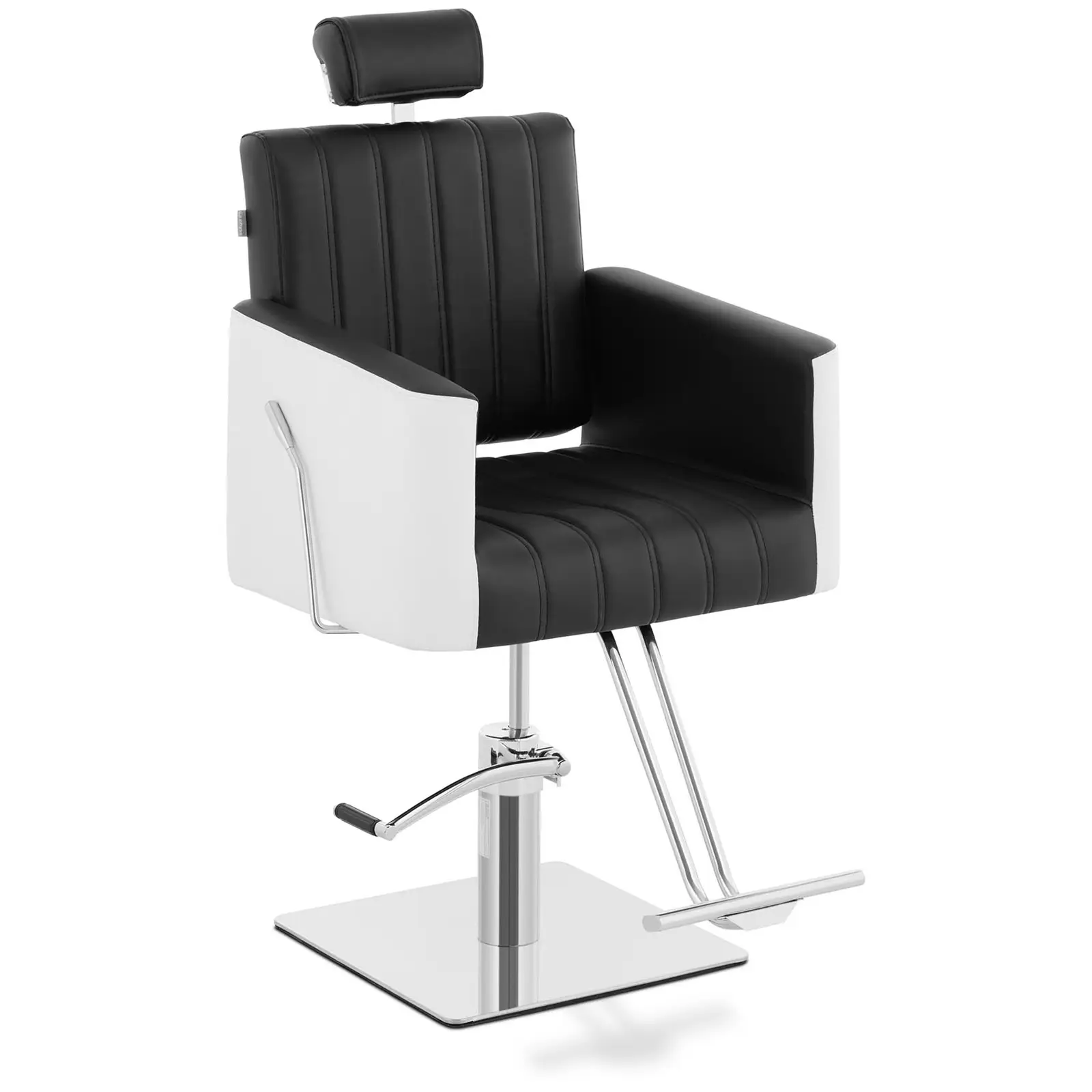 B-Ware Friseurstuhl mit Fußstütze - 470 x 630 mm - 150 kg - Schwarz, Weiß