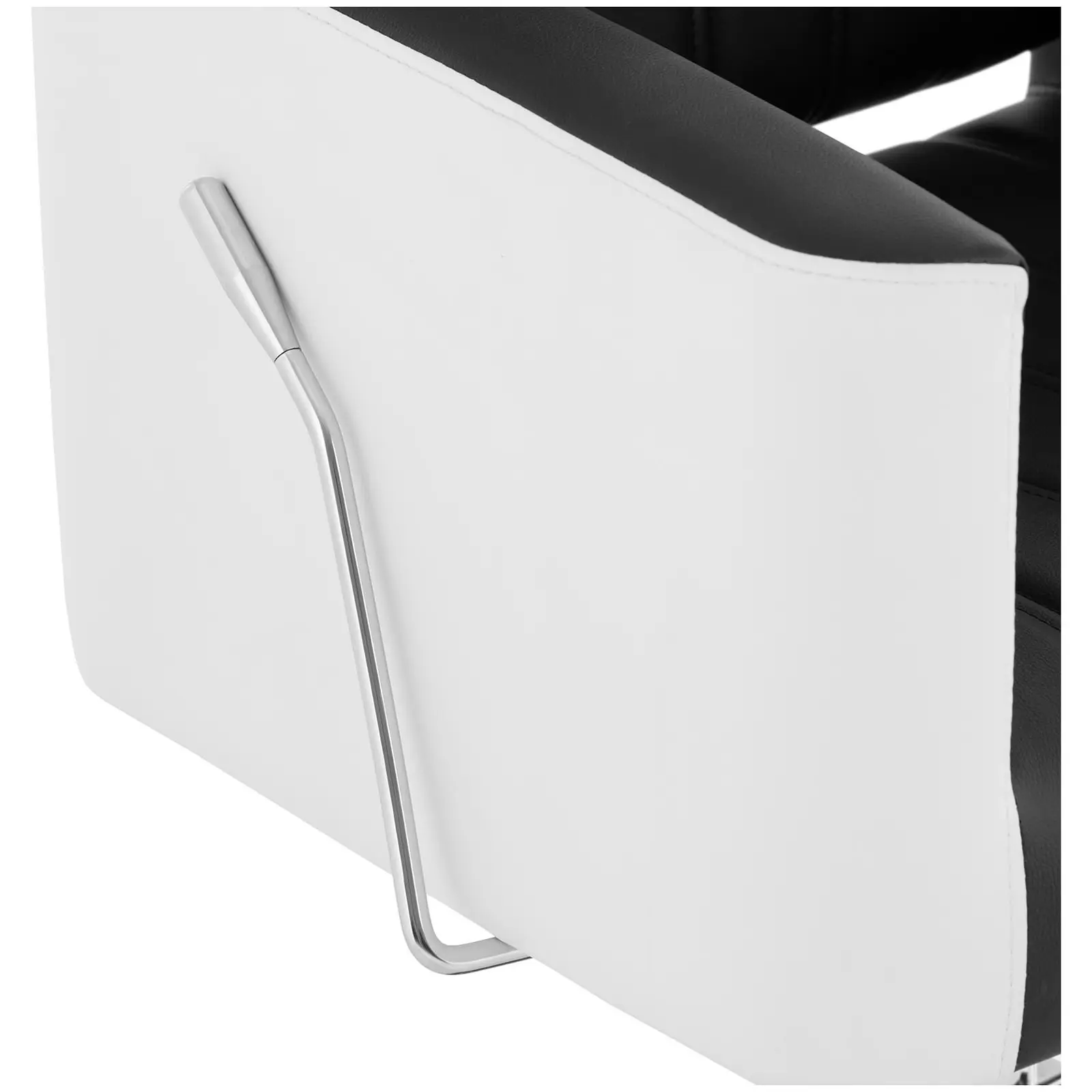 Brugt Frisørstol med fodstøtte - 470 x 630 mm - 150 kg - sort, hvid
