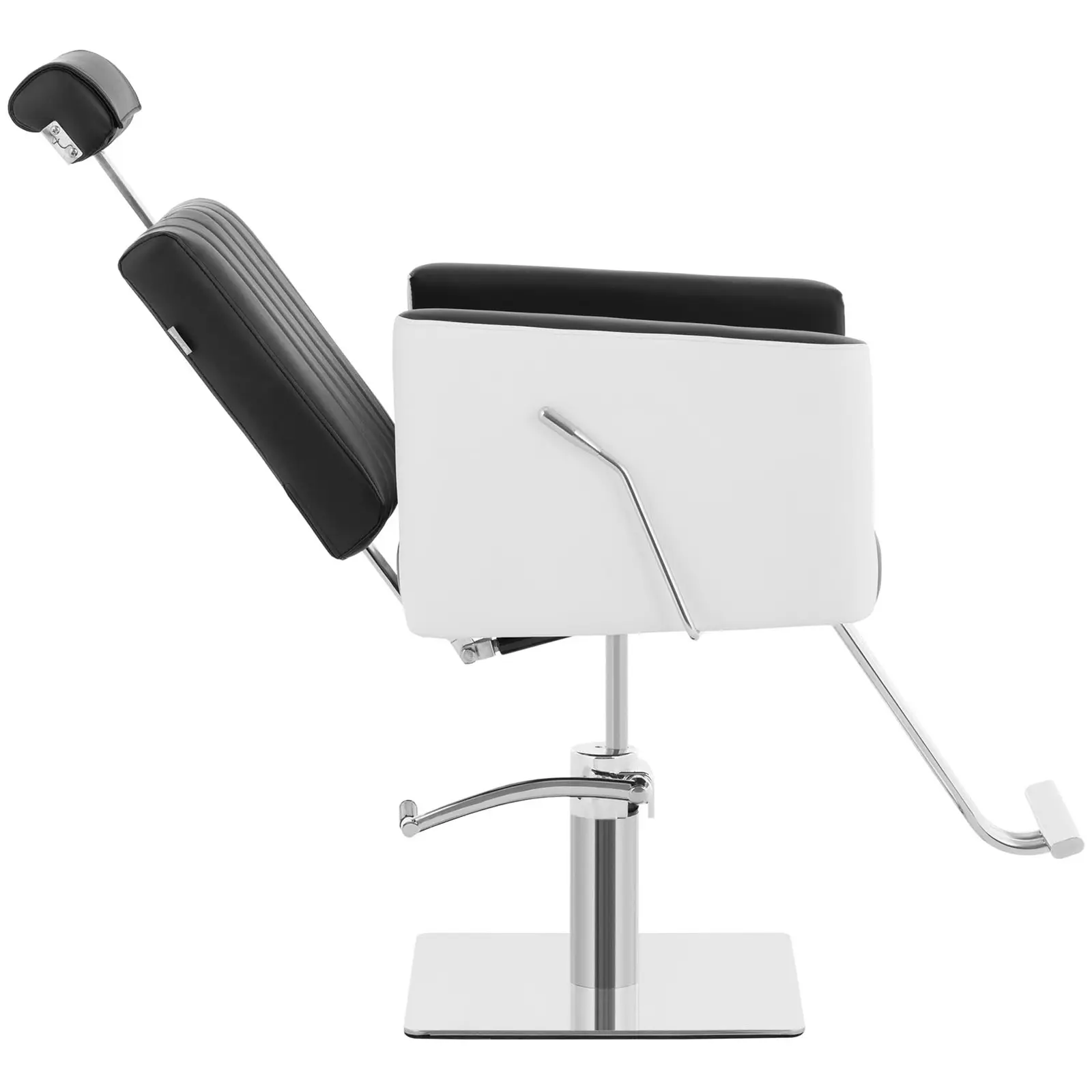 B-Ware Friseurstuhl mit Fußstütze - 470 x 630 mm - 150 kg - Schwarz, Weiß