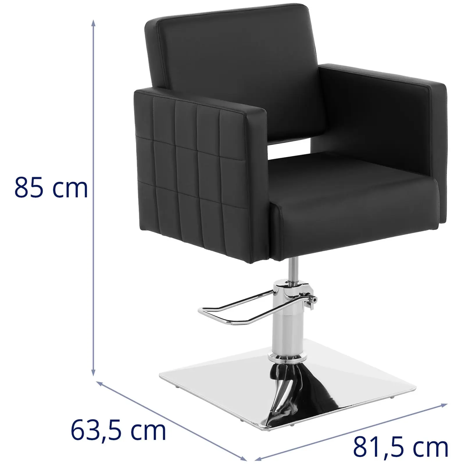 Cadeira de cabeleireiro com pousa-pés - 450 x 550 mm - 150 kg - Preto