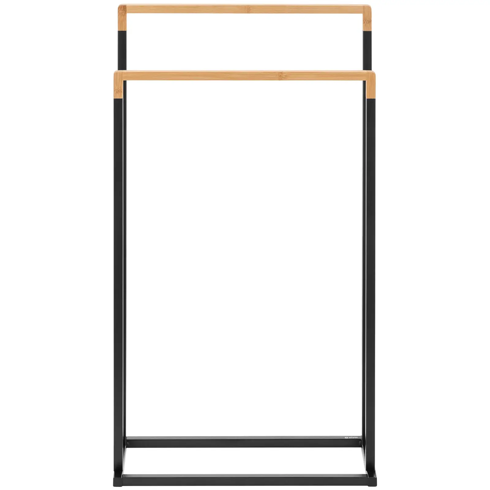 Towel Rack - 2 Bars - Bamboo/black