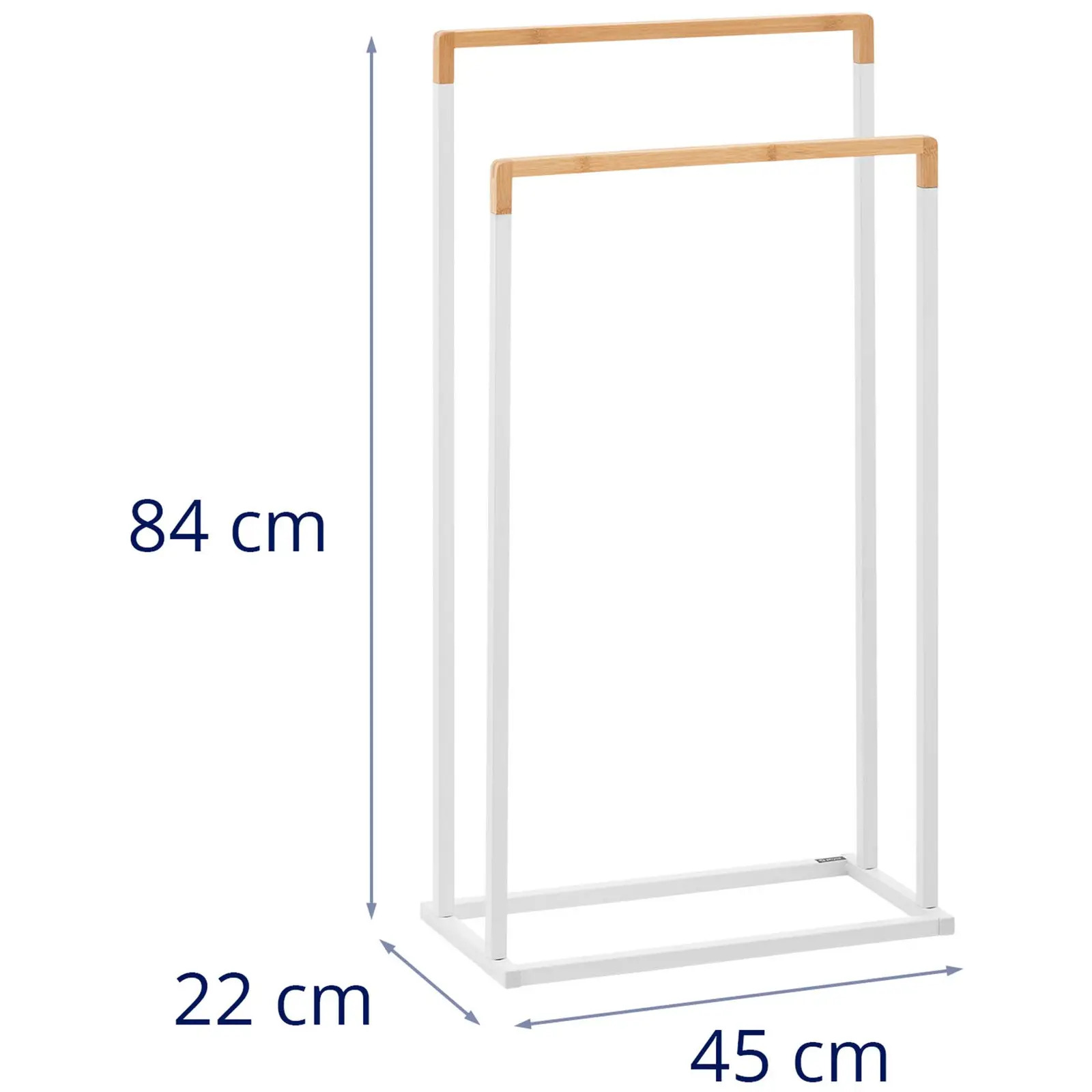 Towel Rail - 2 Bars - Bamboo/White