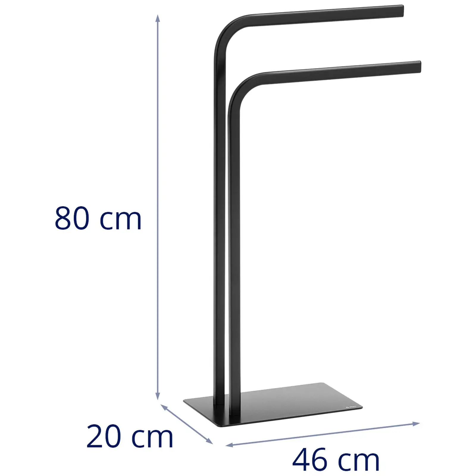 Držák na ručníky - 2 tyče - černá