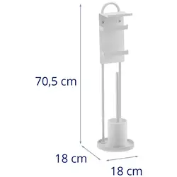 Toiletrulleholder fritstående - 2 ruller - inkl. børste og børsteholder