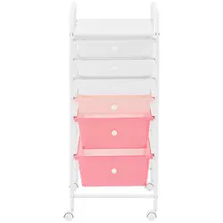 Salon Trolley - 6 drawers - pink/white
